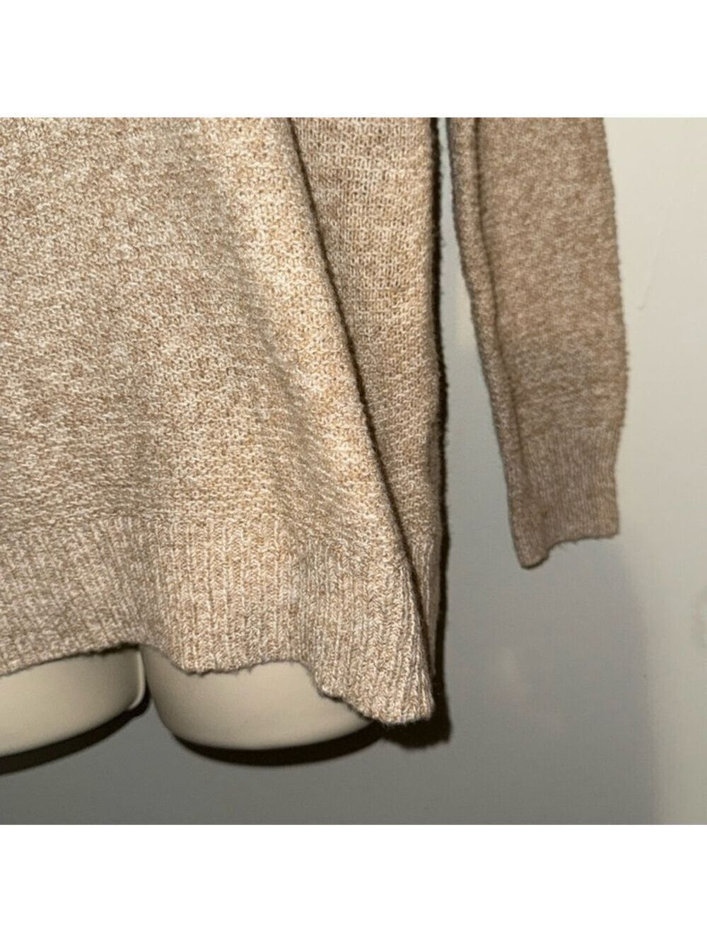 Pink Clover Beige Knit Sweater Small Neutral Lightweight Crewneck Pullover Cozy - Picture 9 of 16